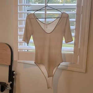 Aritzia leith beige top body suit